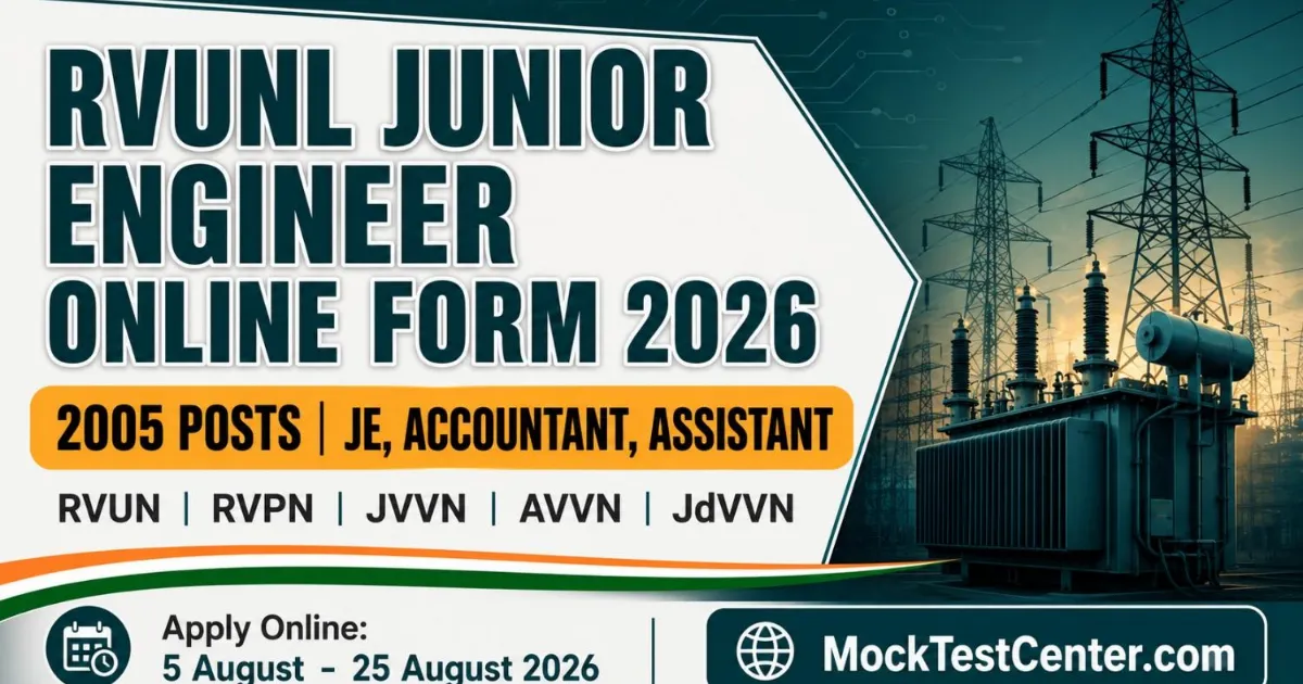 RVUNL Junior Engineer Online Form 2026: 2005 Post
