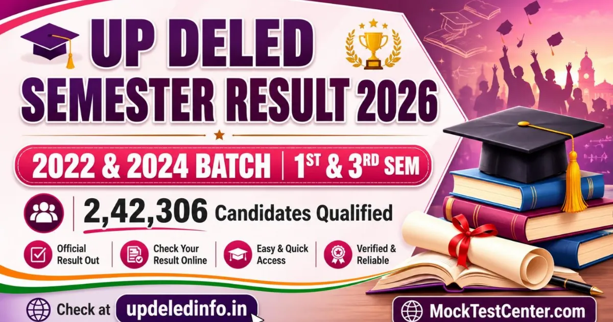 UP DElEd Semester Exam Result 2026: 2022/2024
