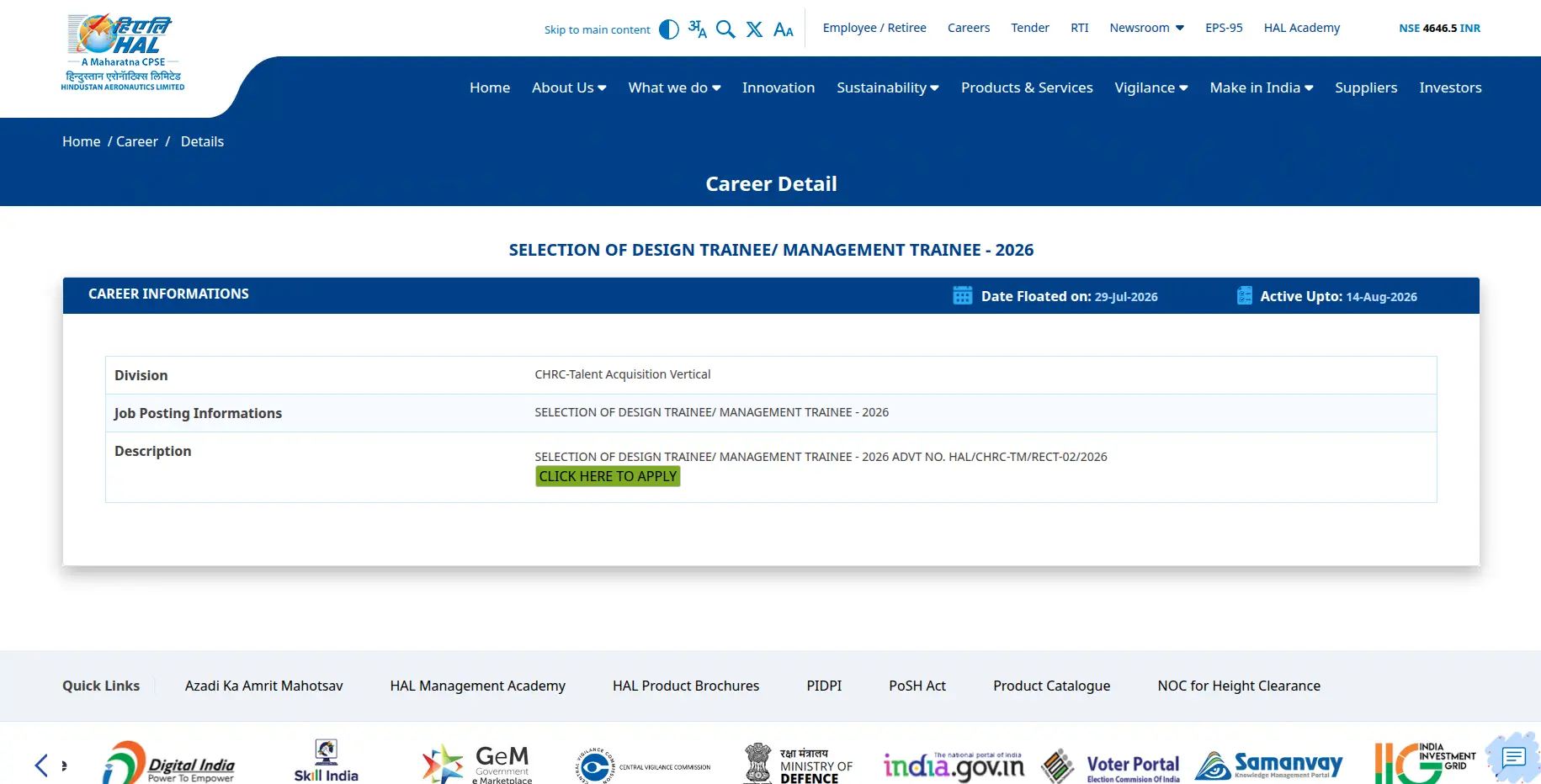 HAL Recruitment 2026 