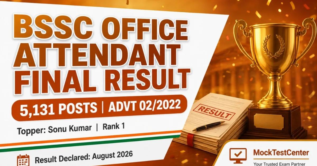 BSSC Office Attendant Final Result 2026 Declared