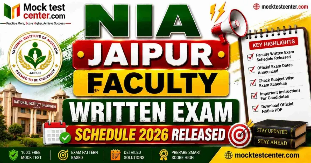 NIA Jaipur Faculty Written Exam Schedule 2026 Released