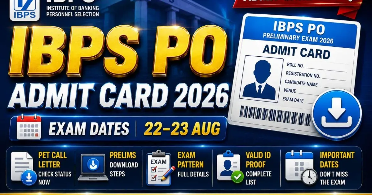 IBPS PO Admit Card 2026: Download Prelims Call Letter