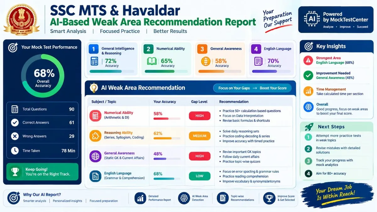 SSC MTS Mock Test 2027 series ai weak are recommendation report